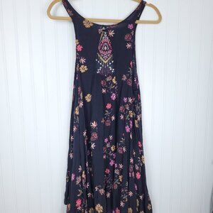 Free People Sundress, Bohemian, Longer on sides, Ruffle, Cut out back, L